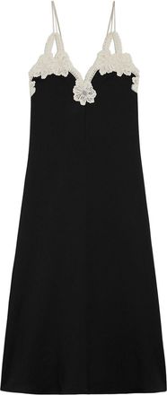 Jil Sander Abito midi con ricamo - Nero