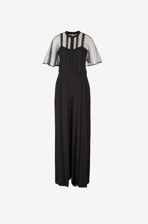 Twinset Hosenanzug aus Crêpe und getupftem Tüll