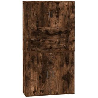 vidaXL Vidaxl - Aparador Alto Madera Contrachapada Roble Ahumado