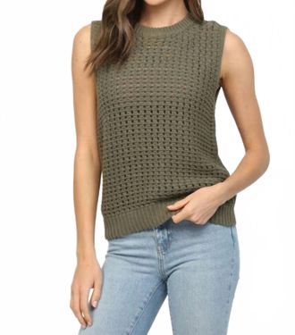Fate Becky Sweater Tank In Olive