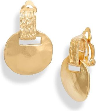 Karine Sultan Mixed Metal Clip On Earrings in Gold at Nordstrom