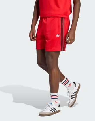 adidas Originals adicolor - Pantaloncini jacquard rosso acceso