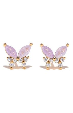 Girls Crew Remember Me Butterfly Stud Earrings in Gold at Nordstrom