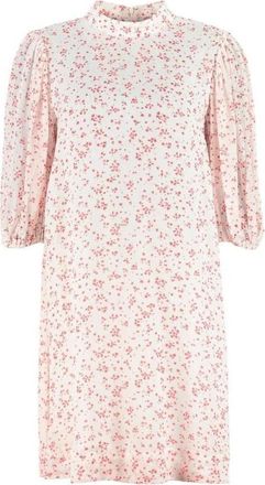 Ganni Bloemenprint Midi Jurk - Dames - Korte kleedjes - Wit - 2XS - Kleedjes
