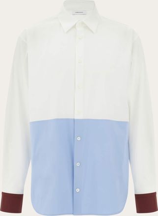 Ferragamo Men Color block shirt White