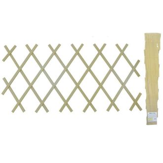 Trade Shop Trade Shop - Traliccio Rete In Vimini Bamboo 100 X 200 Cm Estensibile Beige Piante Rampicanti