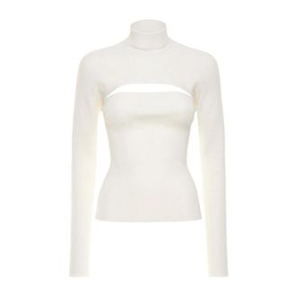 Tom Ford Turtlenecks, female, White, S, Long Sleeve High Neck Jumper