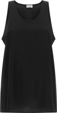 Brunello Cucinelli Zijden Top Zonder Mouwen - Dames - Tops zonder mouwen - Zwart - M - Tops