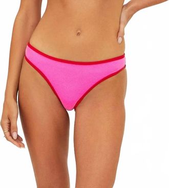 Beach Riot Saffron Bottom Bikini In Electric Pink Tidal Crepe