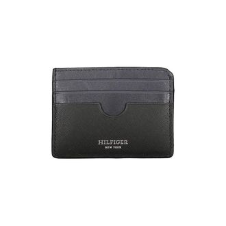 Tommy Hilfiger Wallets & Cardholders, male, Black, Size: ONE SIZE Black Leather Wallet with Card Slots