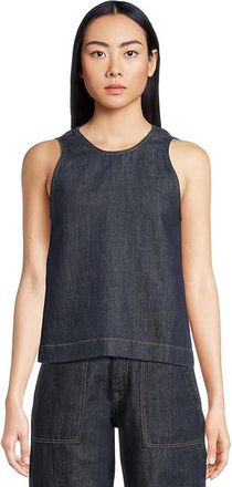 7 For All Mankind Sleeveless Top Womens Clothing Blueberry : XS (US 0-2), Cotton/Linen