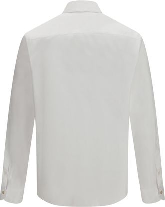 Valentino Mens Light Cotton Oxford Shirt With Vgold Bianco