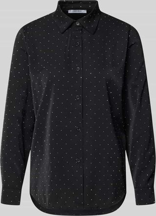 Zabaione Regular Fit Bluse mit Ziersteinbesatz Modell Il44lenia in Black, Größe XXL