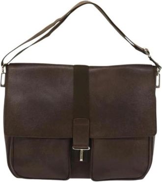 Bulgari Pre-owned Vintage Cross Body Bag - Dames - Vintage Schoudertas - Bruin - ONE Size - Leer - Vintage