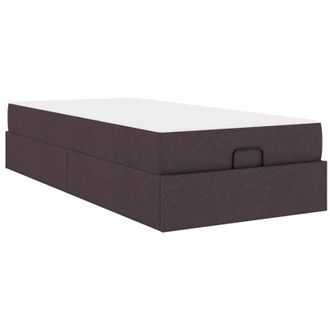 vidaXL Vidaxl - Estructura De Cama Con Colch&oacute;n Marr&oacute;n Oscuro 90 X 200 Cm Tela