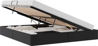 vidaXL Estructura De Cama Ottoman Negro 160 X 200 Cm Cuero Sint&eacute;tico Vidaxl