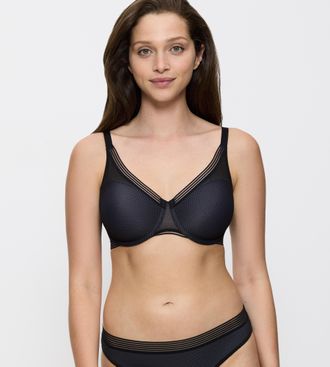 Triumph Minimizer-BH TRIUMPH Infinite Sensation W01, Damen, Gr. 75, Cup C, schwarz, Mesh, Obermaterial: 78% Polyamid, 22% Elasthan (LYCRA), gemustert, unifarb