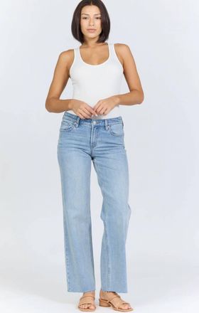 Dear John Denim Drew Mid Rise Straight Leg Jeans In Hazey Blue