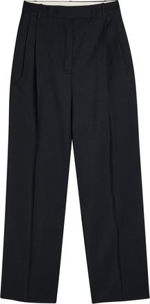 R&oacute;he Wool-blend Straight-leg Trousers - Navy - 40 (UK12 / M)