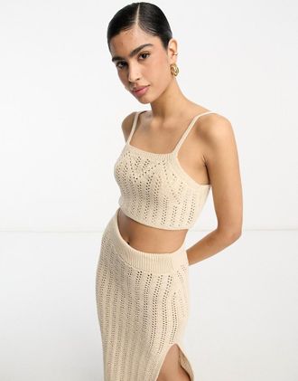Asos H&auml;kel-Camisole in Cremewei&szlig;, Kombiteil