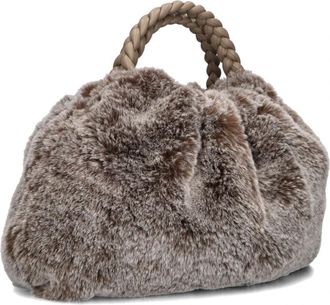 Unisa Bruine Schoudertas Znavia - Dames - Handtassen - Bruin - ONE Size - Wol - Tassen