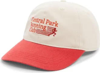 Treasure & Bond Embroidered Baseball Cap in Red Central Park Run Club at Nordstrom