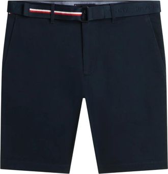 Tommy Hilfiger Shorts Blu - Heren - Korte Broeken - Blauw - W31 - Katoen - Korte Broeken
