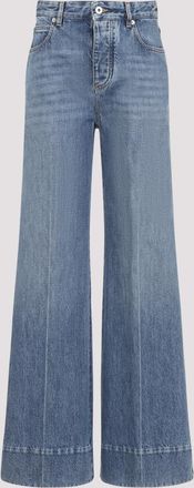 Bottega Veneta Blue Vintage Wash Denim Wide Leg Jeans