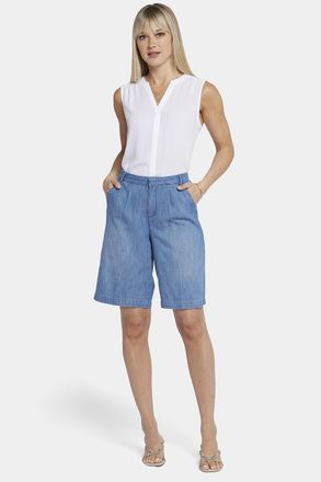 NYDJ Ontspannen Denim Bermuda Shorts Met Hoge Taille