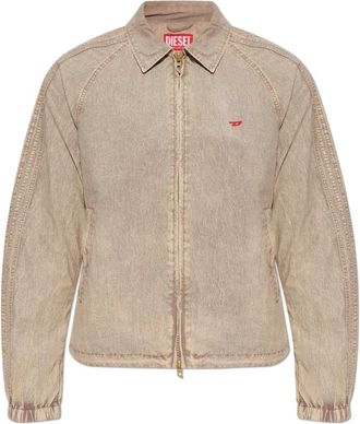 Diesel J-Fenic-Ag Jacket - unisex - Zomerjassen - Beige - S - Leer - Jassen