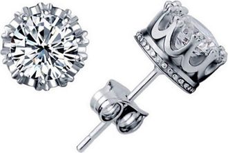 Generic Sterling Silver Stud Earrings,Diamond Earrings Sets,Hypoallergenic Cubic Zirconia Studs,Gold And Sliver Earrings,925 Silver Studs Earrings,Bridal Diam