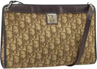 Dior Pre-owned Shoulder Bags, female, Brown, Size: ONE SIZE Pre-owned Trotter Canvas Shoulder Bag