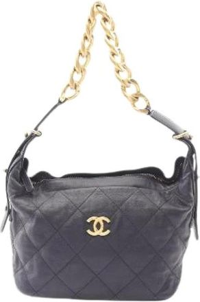 Chanel Pre-owned Matelasse Lamsleer Schoudertas - Dames - Vintage Schoudertas - Blauw - ONE Size - Leer - Vintage