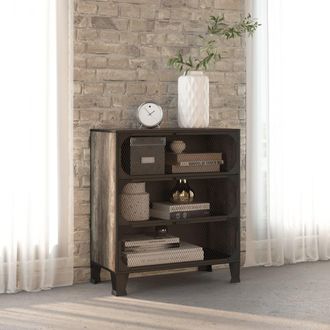 vidaXL Armario De Almacenaje Metal Y Mdf Gris 72x36x82 Cm Vidaxl