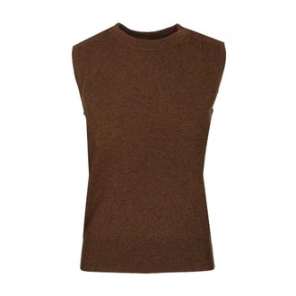 arch4 V-neck Cashmere Vest - female - Arch4 - Cashmere Knitwear - Brown - XS - Knitwear