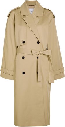 Anine Bing Rickie Double-breasted Stretch-cotton Trench Coat - Beige - S (UK8-10 / S)