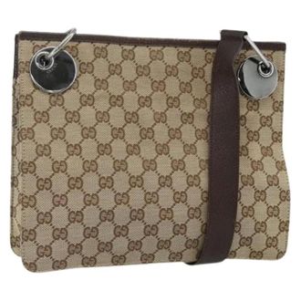 Gucci Pre-owned Cross Body Bags, female, Beige, Size: ONE SIZE Pre-owned Vintage GG Canvas Shoulder Bag