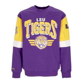 Mitchell & Ness Hoodies & sweatvesten, Heren, Paars, M, Katoen, LSU Tigers Crewneck Sweatshirt All Over