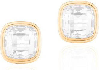 Goshwara Manhattan Cushion Cut Stud Earrings in White at Nordstrom