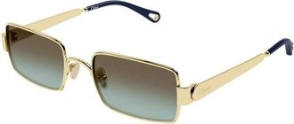 Chlo&eacute; Rechthoekige Zonnebril - Dames - Zonnebrillen - Geel - 53 MM - Accessoires
