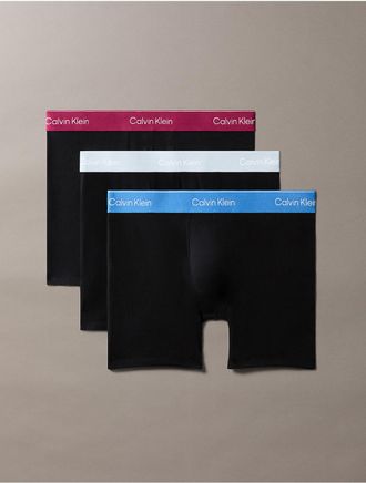 Calvin Klein Mens Icon Cotton Stretch 3-Pack Boxer Brief - Black - XL