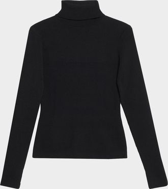 Toccin Valeria Rib-Knit Turtleneck Top