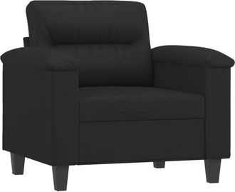 vidaXL Sillón cuero sintético negro 60 cm Vidaxl