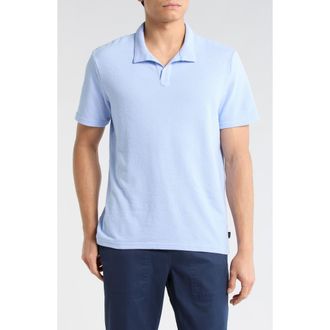 Lucky Brand Johnny Collar Cotton Blend Polo in Chambray Blue at Nordstrom Rack, Size Xx-Large