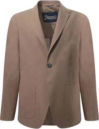 Herno Light Scuba Blazer - Heren - Blazers - Bruin - L - Katoen - Jassen