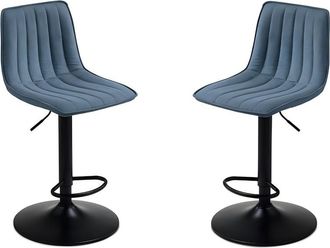 MondoViro Lote de 2 taburetes de tela azul cm 45x45 91h