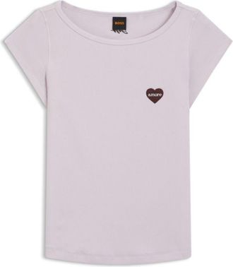 BOSS Stretch-cotton slim-fit T-shirt with artwork