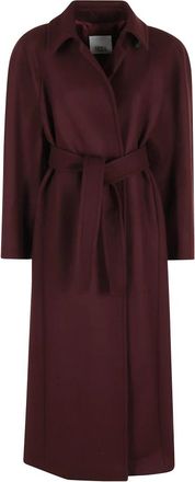Erika Cavallini Semi Couture Diletta Coat - Dames - Jas met riem - Rood - S - Wol - Jassen