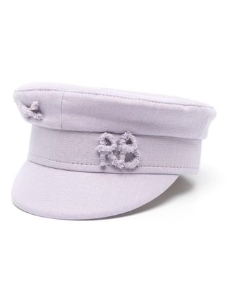 Ruslan Baginskiy Monogram linen baker boy hat - Purple