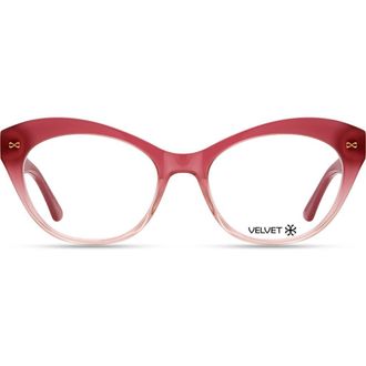 Velvet Eyewear Minnie 54mm Cat Eye Optical Glasses in Gradient Red at Nordstrom